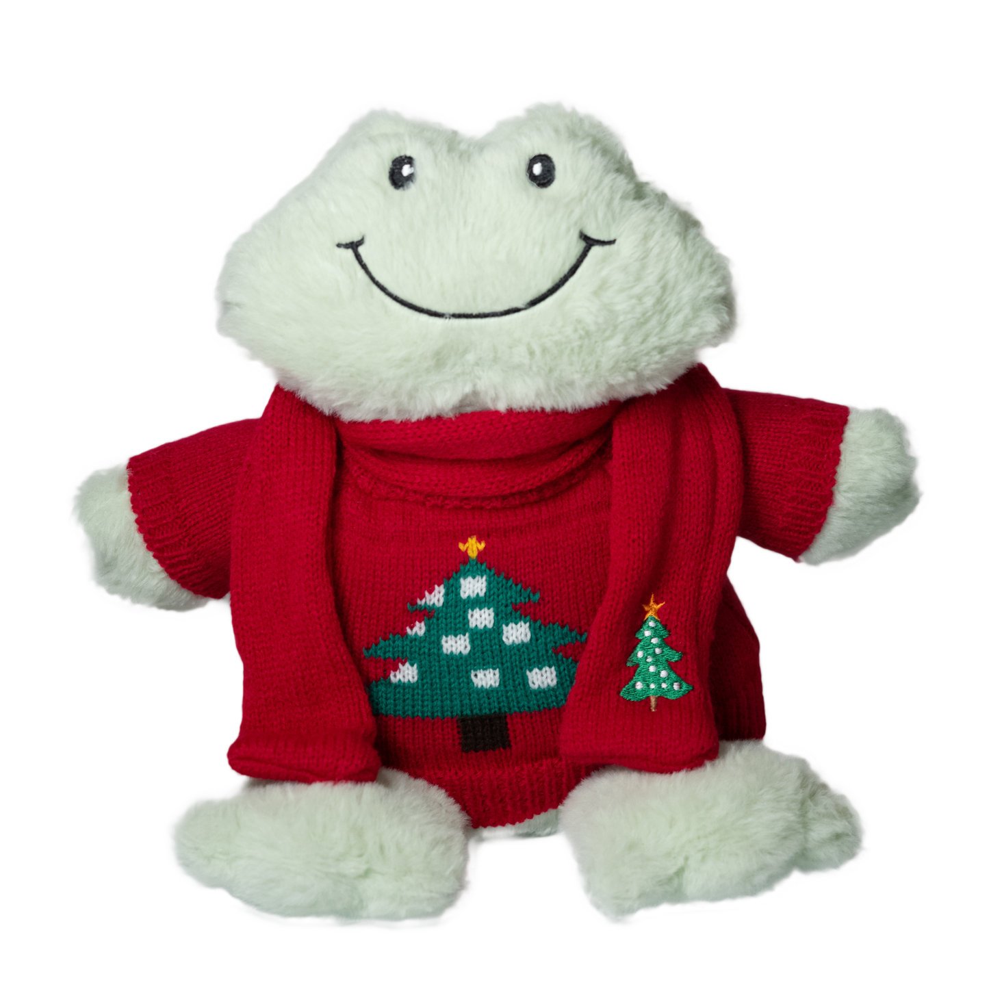 Happy Frog with Christmas Sweater & Scarf