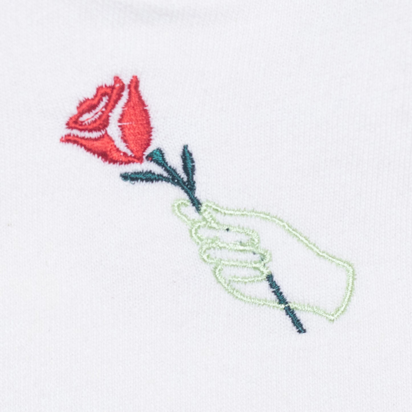 Frankie Frog + Rose-in-hand Ecru Sweatshirt