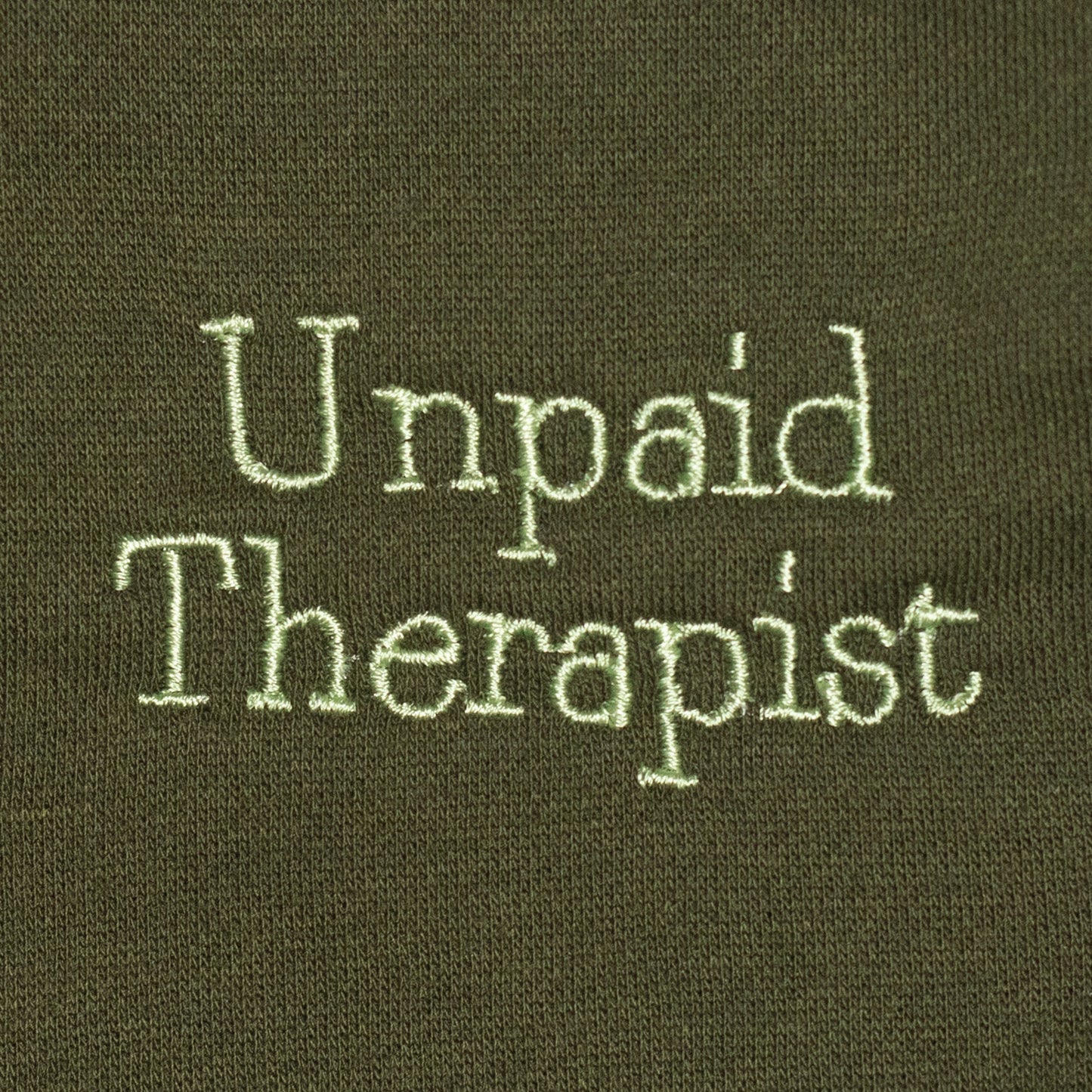 Frankie Frog + Unpaid Therapist Olive Sweatshirt